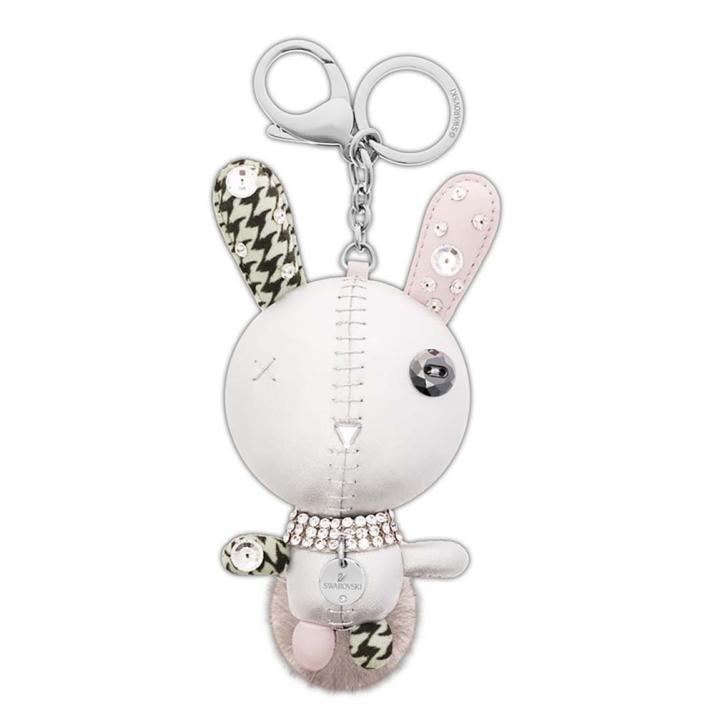Mathilde bag charm, Rabbit, Gray, Stainless steel - One Size, Stainless Steel shiny
