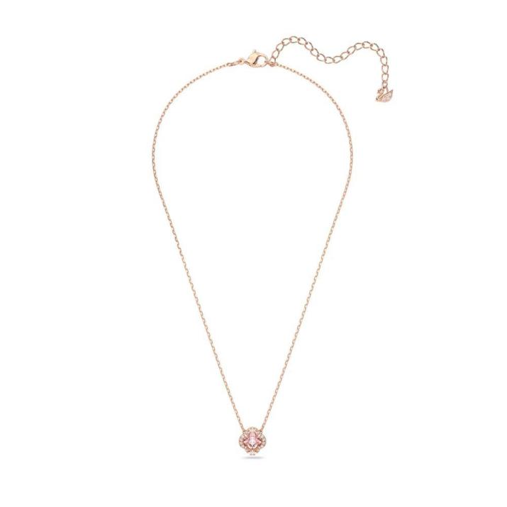 Swarovski Sparkling Dance necklace, Clover, Pink, Rose gold-tone plated - One Size, Rose Gold shiny