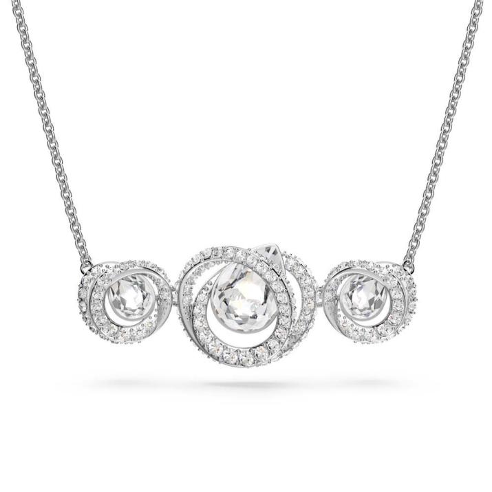 Generation necklace, White, Rhodium plated - One Size, Rhodium shiny