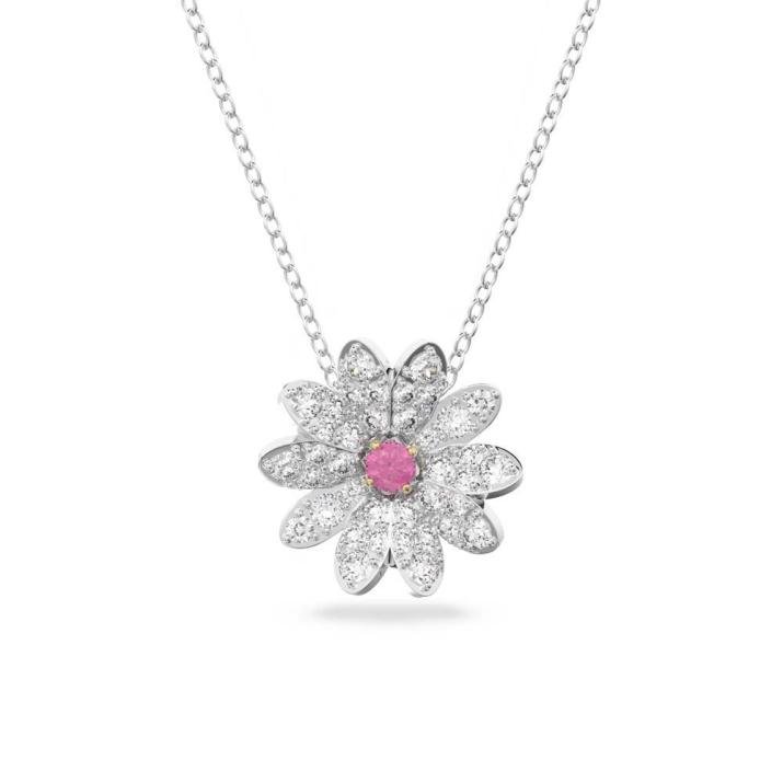 Eternal Flower pendant, Flower, Pink, Mixed metal finish - One Size, Mixed Plating
