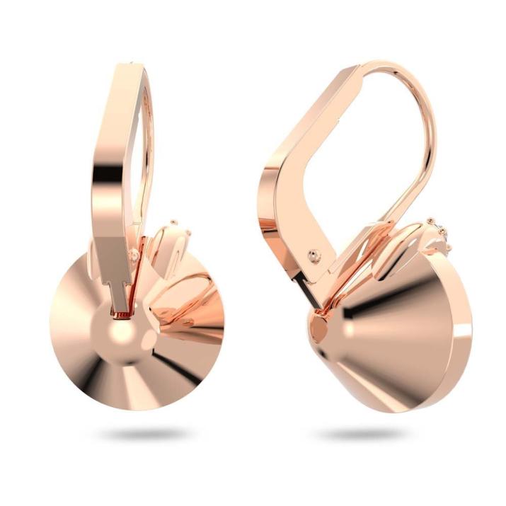Bella V drop earrings, Round cut, Pink, Rose gold-tone plated - One Size, Rose Gold shiny