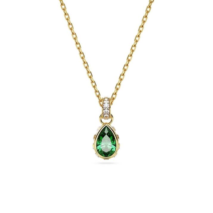 Stilla pendant, Pear cut, Green, Gold-tone plated - One Size, Gold shiny