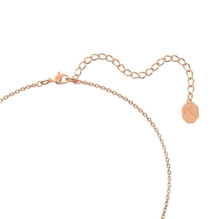 Bella V pendant, Round cut, Pink, Rose gold-tone plated - One Size, Rose Gold shiny